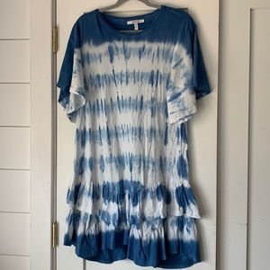 Derek Lam 10 Crosby - Lois S/S Ruffle Dress in Blue M